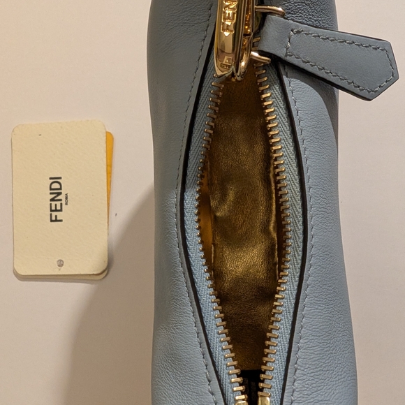 XSOLDXFendi Powder Blue Crescent Hobo with Gold Hardware - Picture 4 of 7
